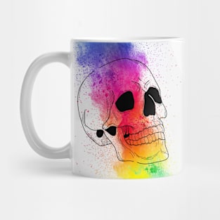 💀🎨Crazy beautiful halloween skull design skeleton - colorful, painting, psychedelic Mug